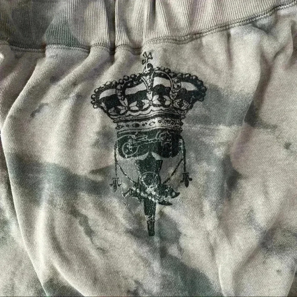 VTG baggy 2000 Y2K Seven lounge low blue gray drawstring capri joggers M - Picture 3 of 4